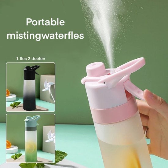 Waterfles met verneveling spray