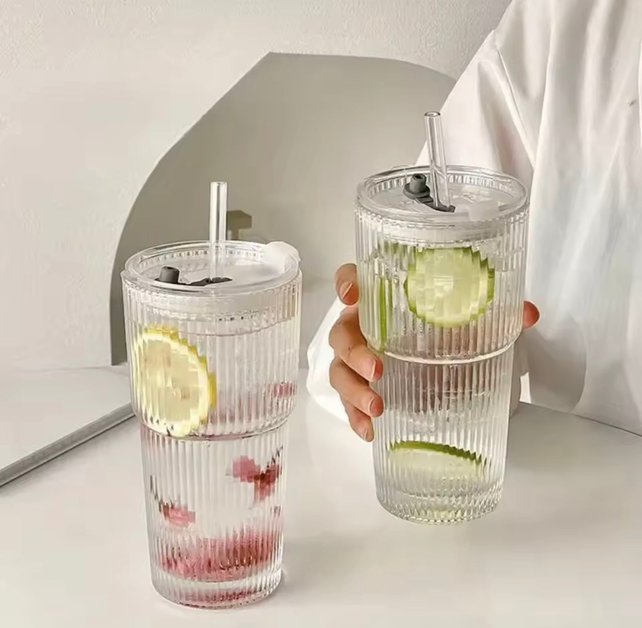 Drinkglazen met waterdichte deksel