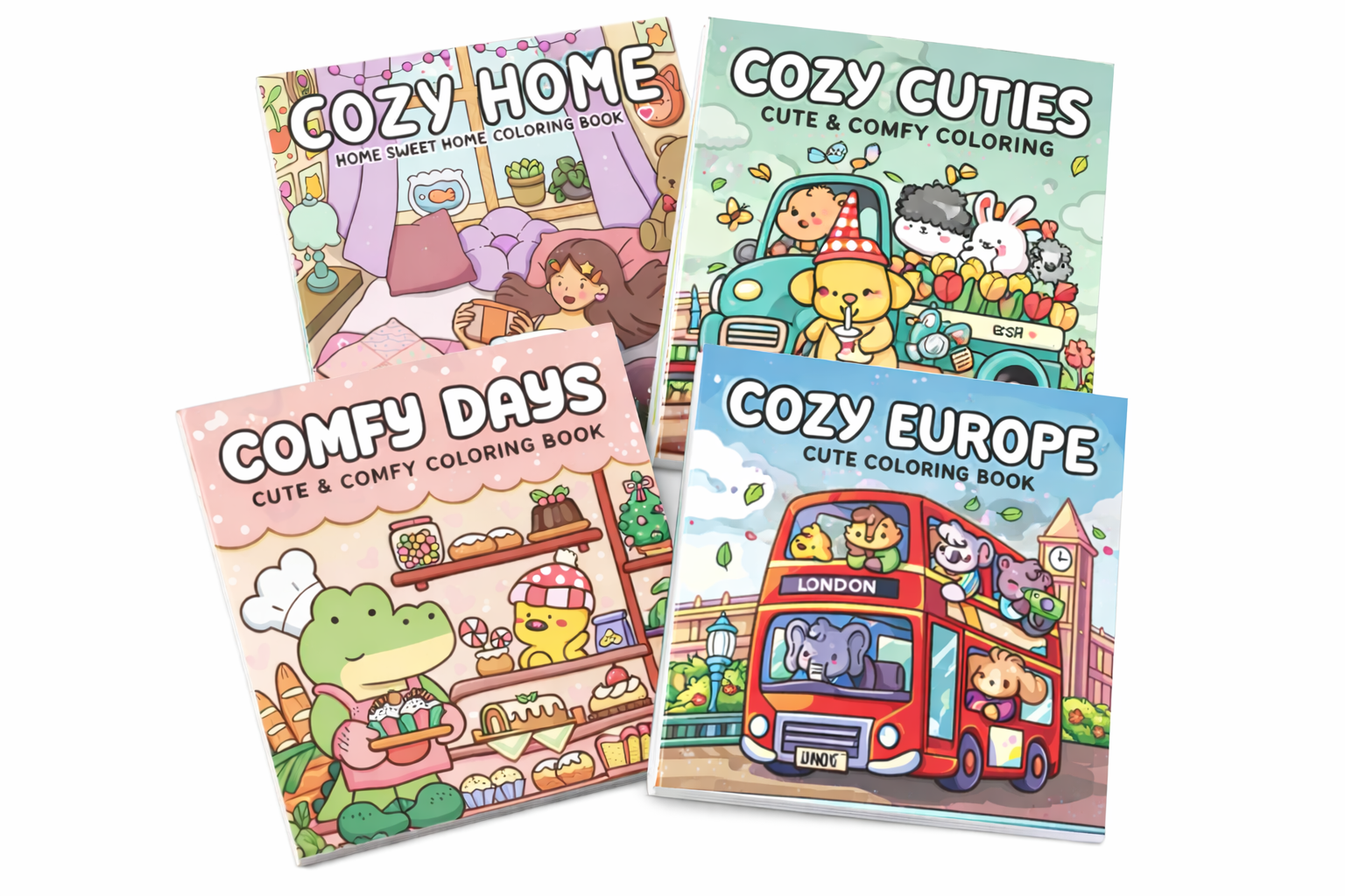 Cozy Coloring kleurboeken 4 stuks