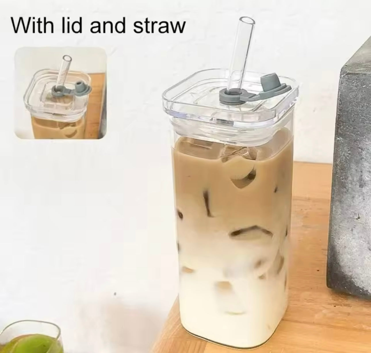 Vierkante drinkglazen met Deksel