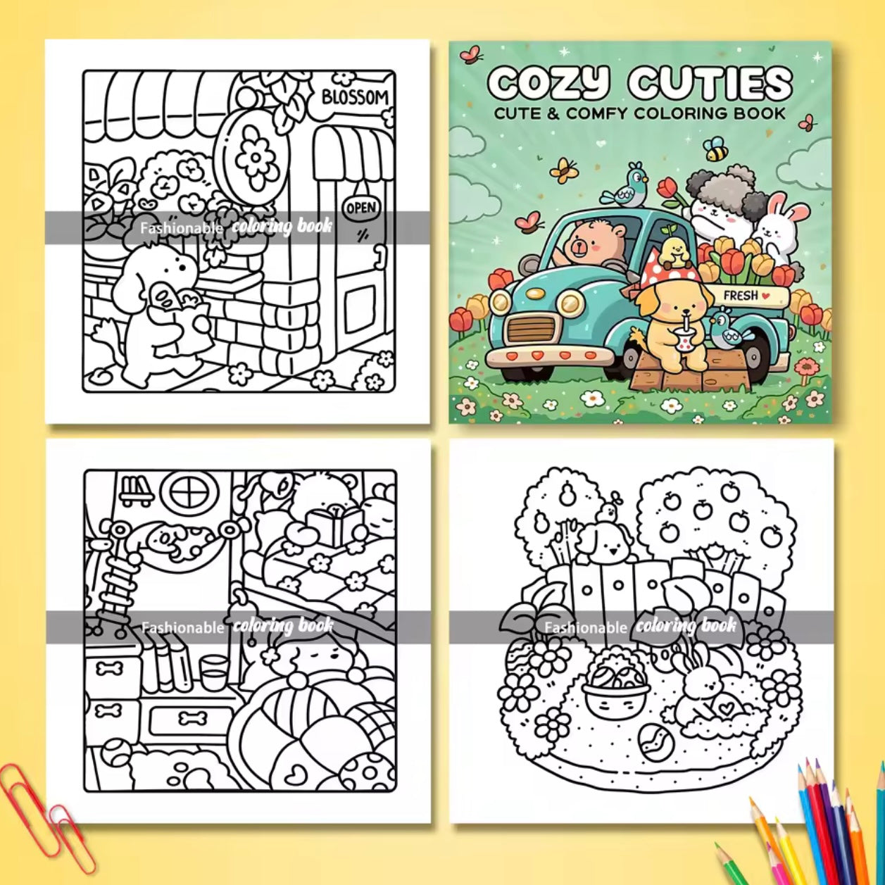 Cozy Coloring kleurboeken 4 stuks